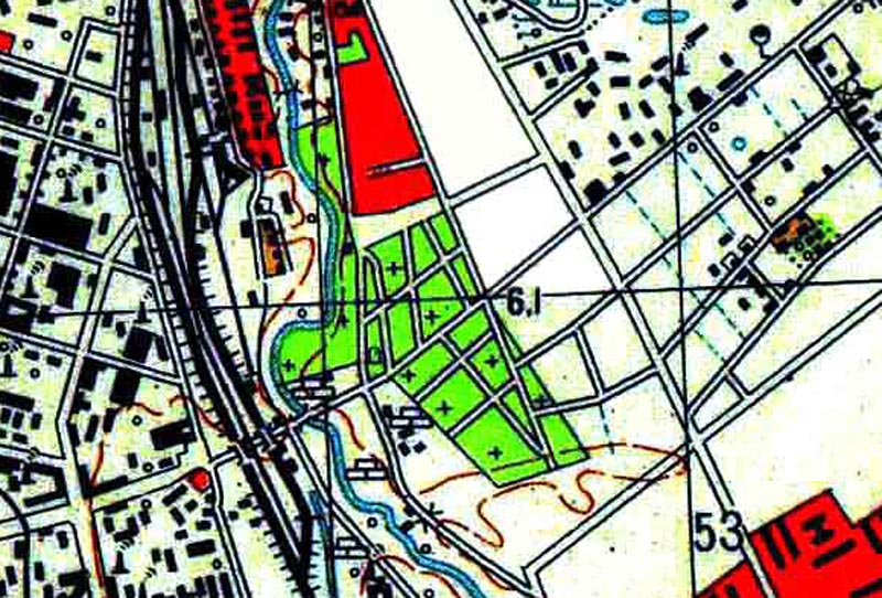 Фрагмент топографической карты 1969 г.     