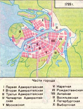 территория Петербурга в 1799 г. 