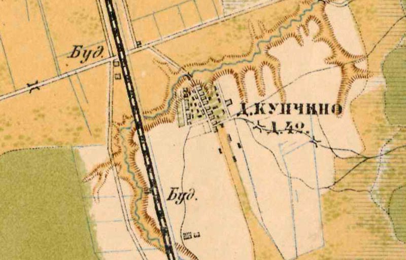 Фрагмент карты С.-Петербургской губернии 1890 г.
